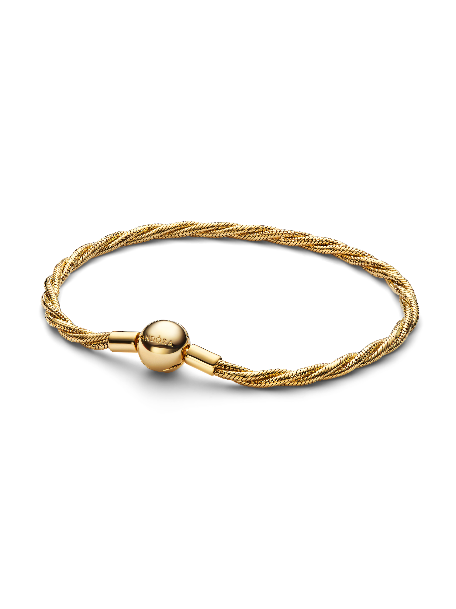 Bracciale Maglia Doppia Intrecciata con Chiusura a Sfera