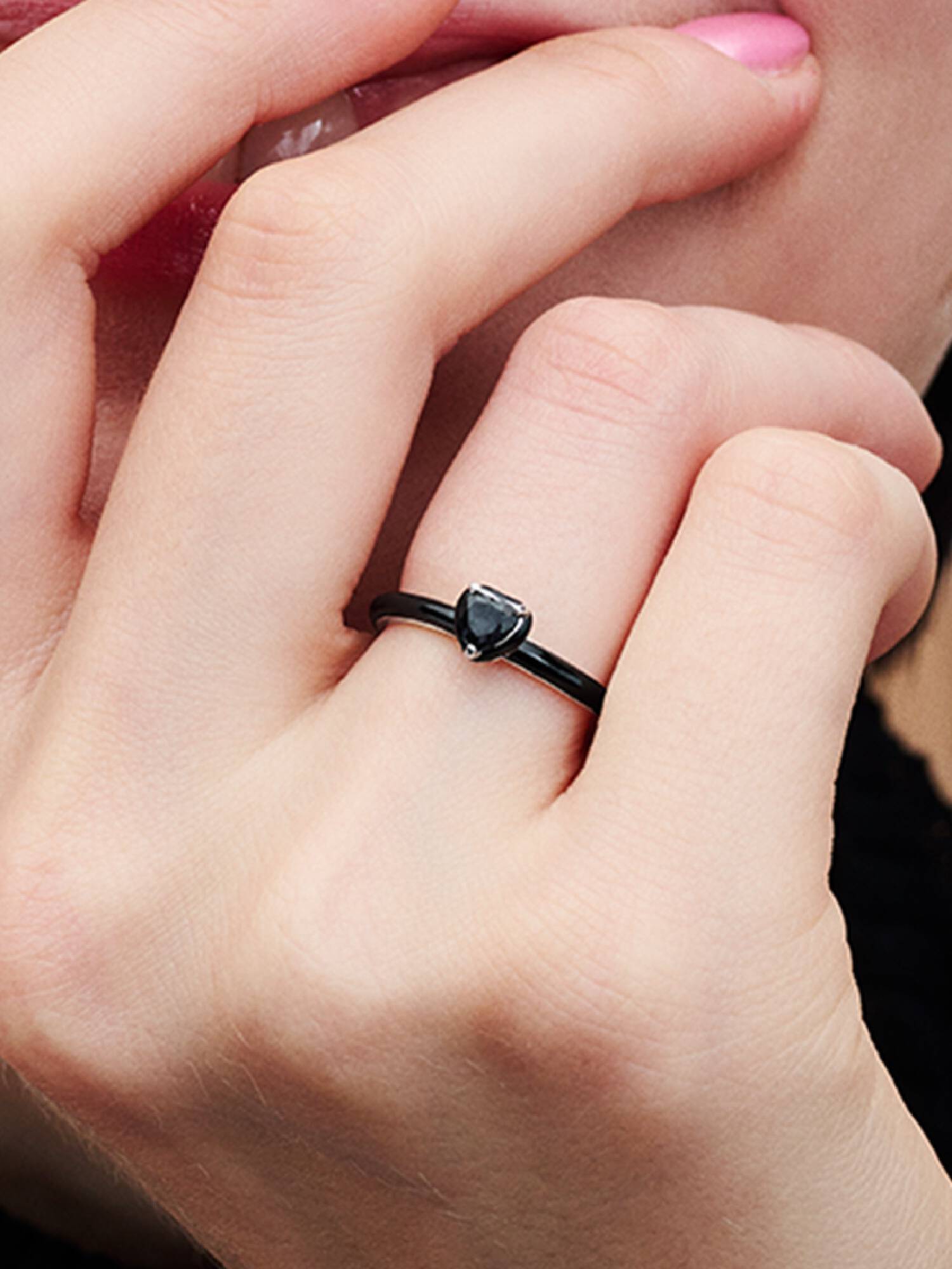 Anello Black Chakra Heart Pandora ME