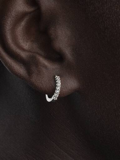 Mono Orecchino Era in oro 14k con pavé di diamanti creati in laboratorio