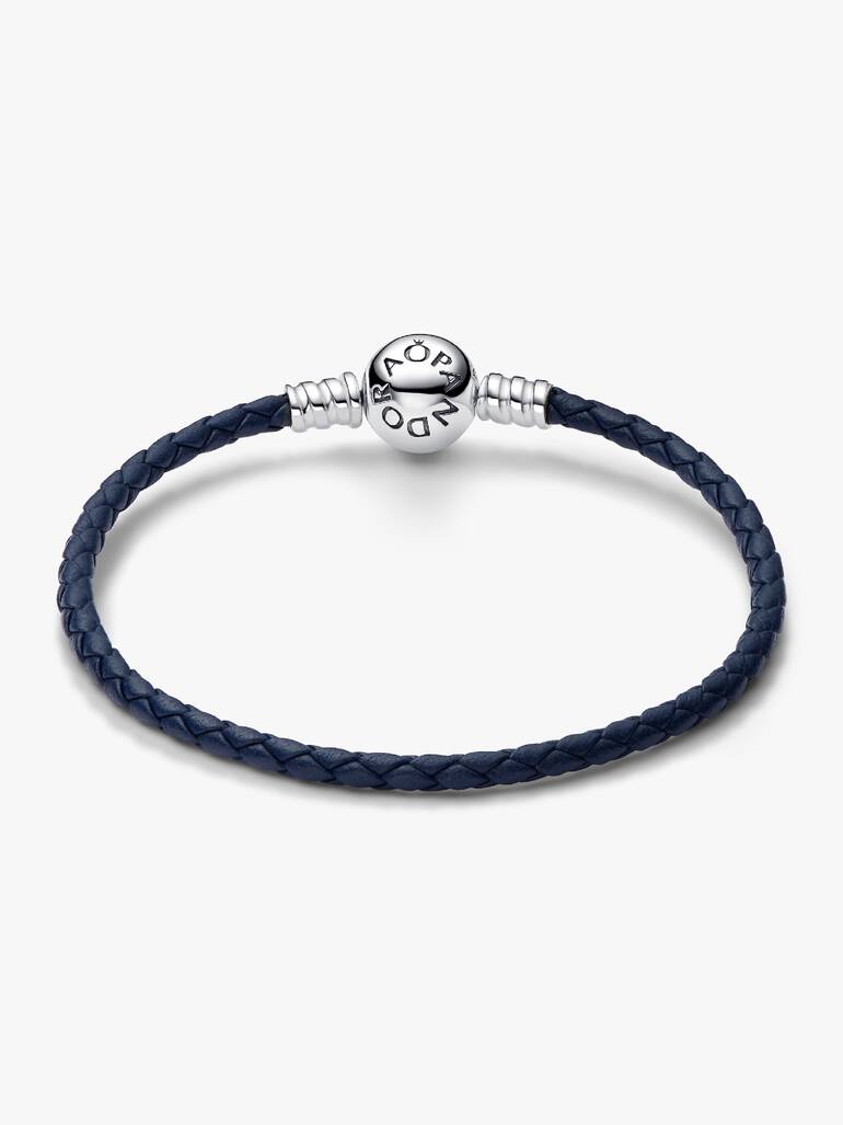 Bracciale Moments in Pelle Blu