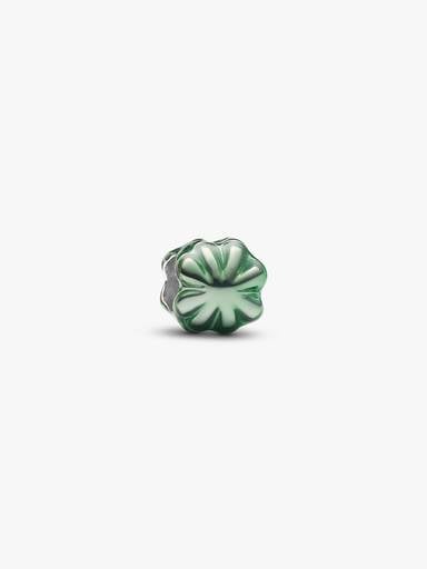 Mini Charm Quadrifoglio effetto metallico verde