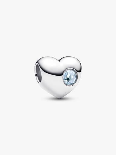 Cuore con Pietra Azzurra Marzo da incidere