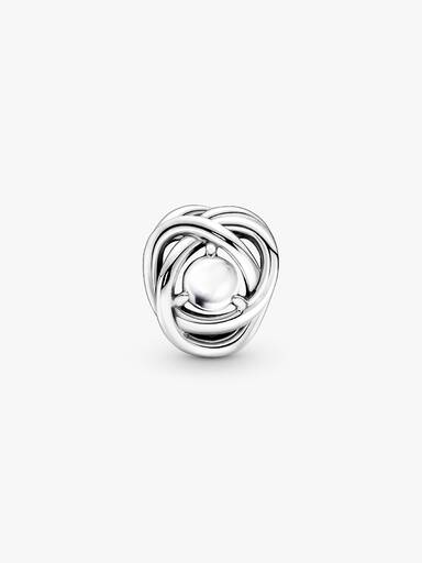 Charm Cerchio Eterno Bianco Madreperla Artificiale Giugno