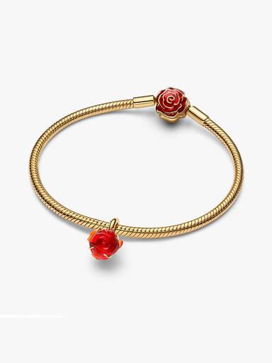 Disney, La Bella e la Bestia, Rosa Incantata Vetro di Murano
