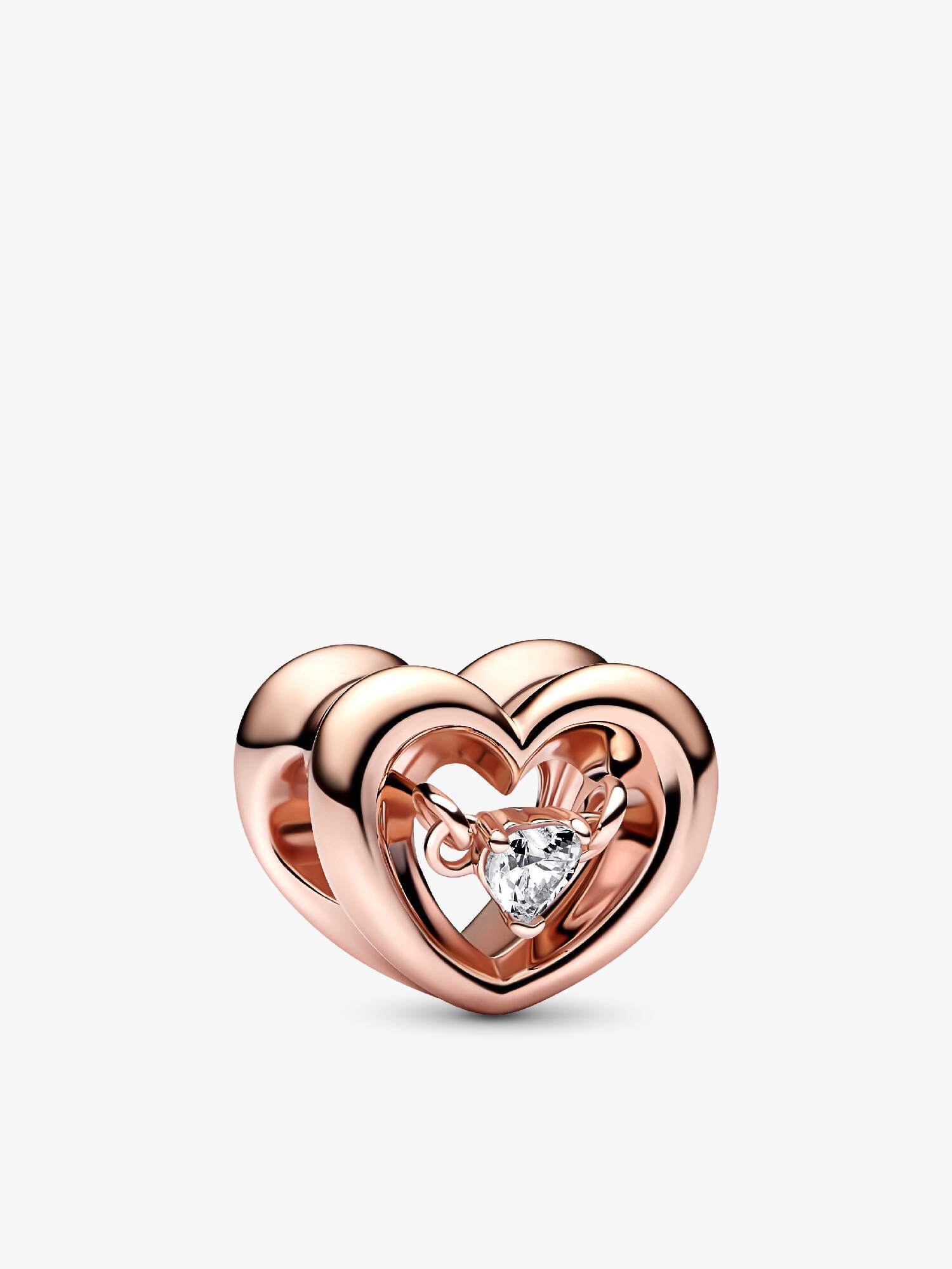 Charm Cuore Splendente con Pietra