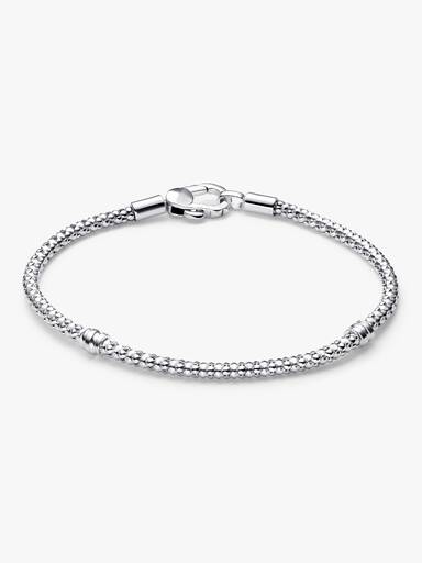 Bracciale Maglia Geometrica con Chiusura a Moschettone