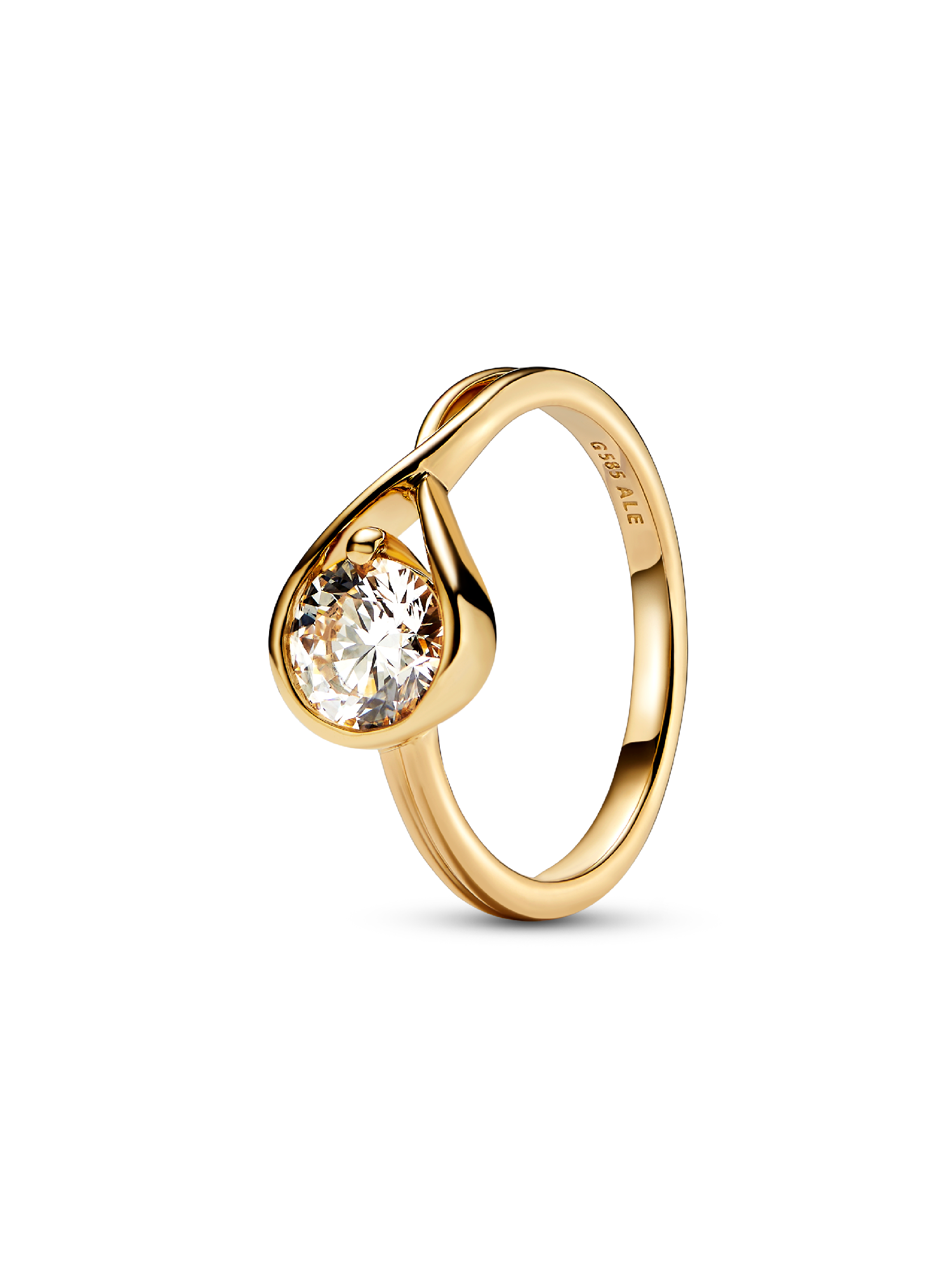 Anello Infinite in oro 14k con diamante creato in laboratorio