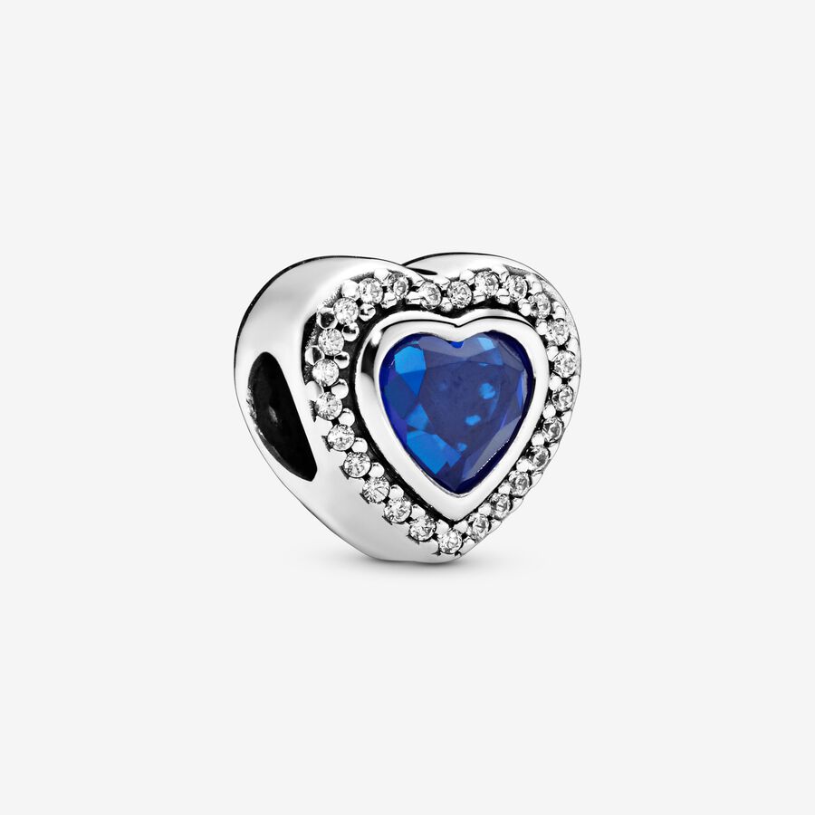 Charm Cuore Pietra Blu image number 0