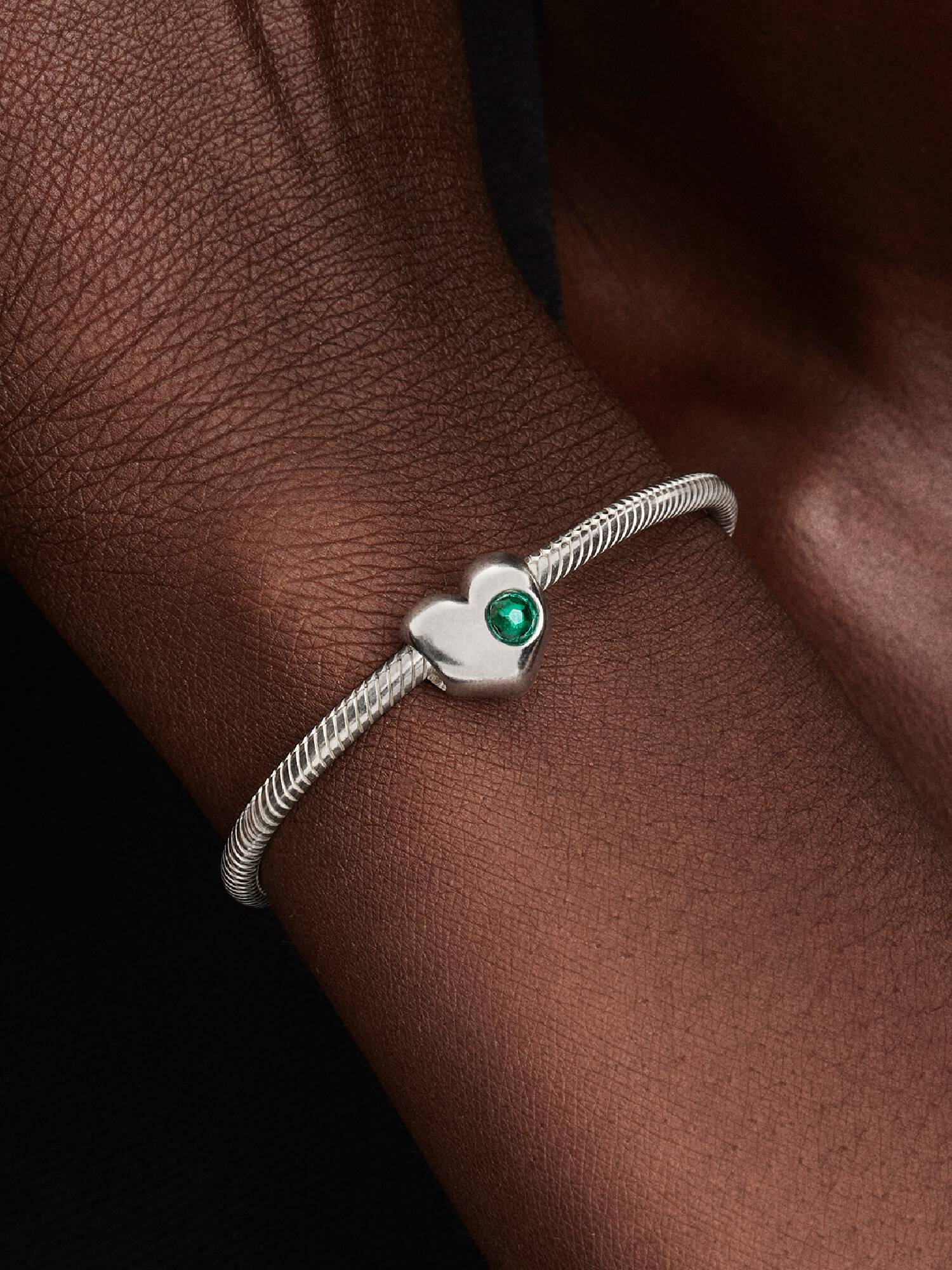Cuore con Pietra Verde Maggio da incidere 