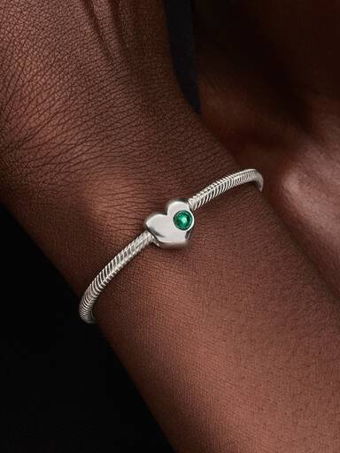 Cuore con Pietra Verde Maggio da incidere