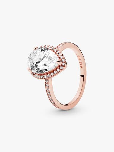 Anello Punto Luce a goccia scintillante