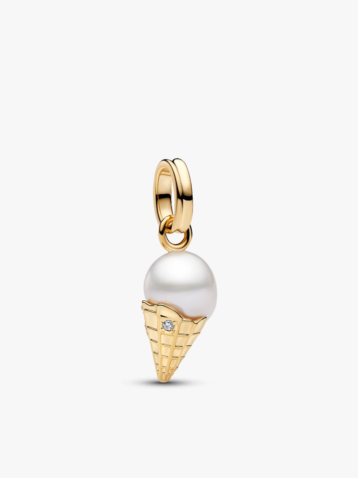 Charm Pendente Cono Gelato con Perla Barocca d’Acqua Dolce Coltivata