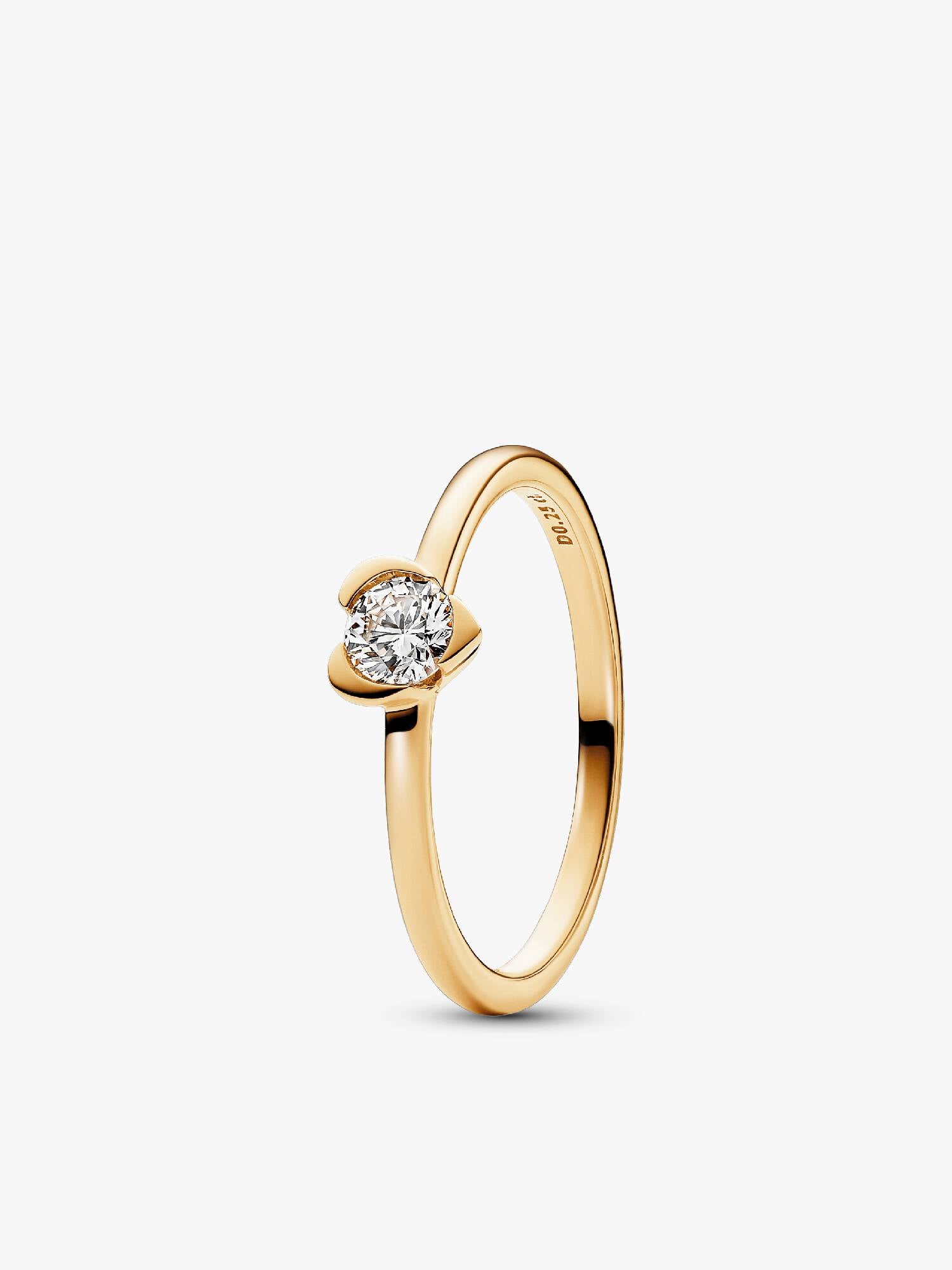 Anello Talisman Cuore in oro 14k con diamante creato in laboratorio