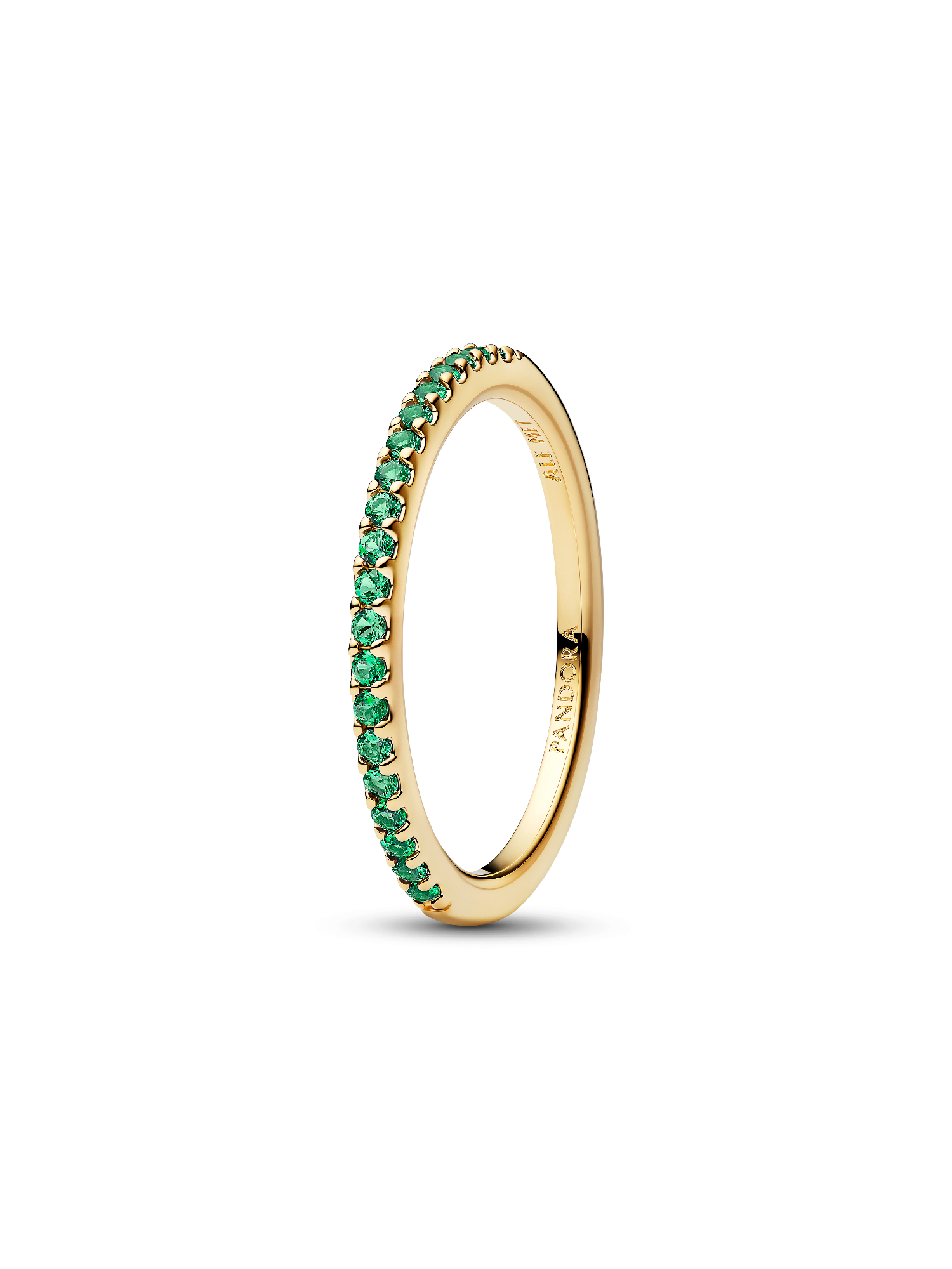Anello Pavè Fascia Sottile Verde