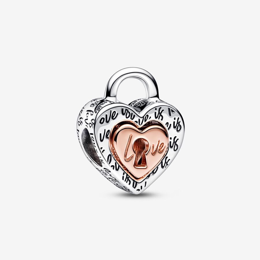 Charm Lucchetto Cuore "Love is love" Divisibile image number 0