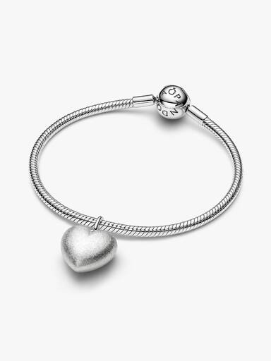 Charm Pendente Cuore Puffy effetto opaco