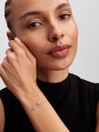Bracciale Era Bezel con diamante creato in laboratorio rosa