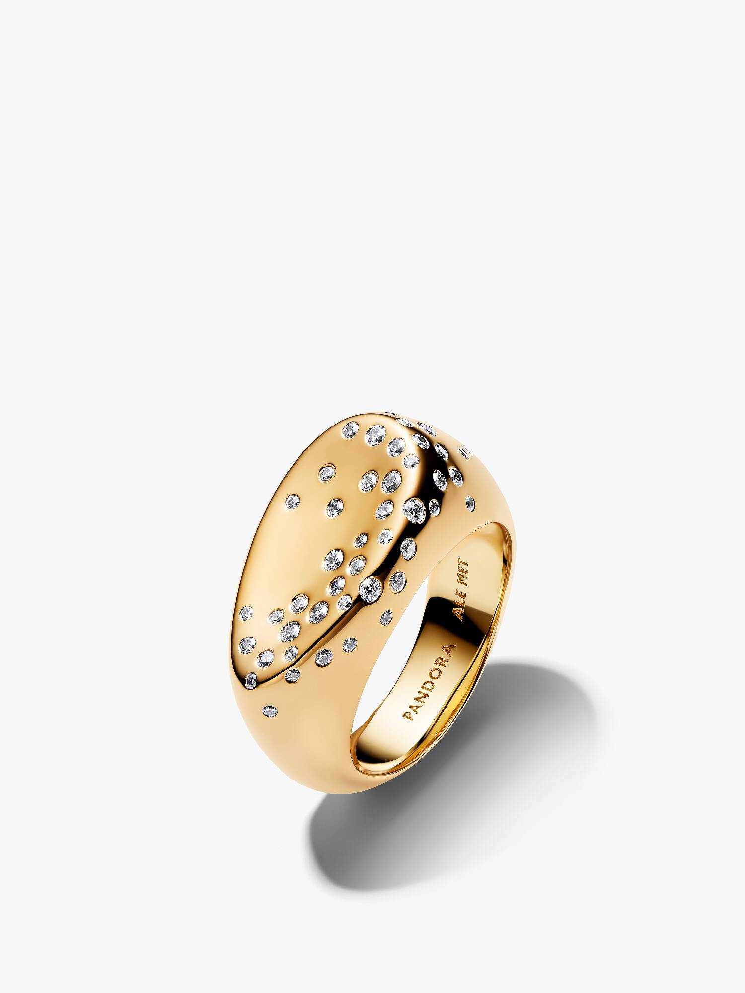 Anello Sigillo Grande con Pietre Luminose