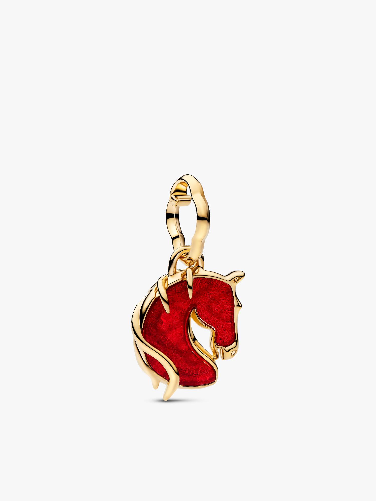 Charm Pendente Cavallo Vetro di Murano Rosso