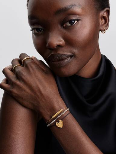 Bracciale Regolabile Cordino Nero con Cuore da incidere