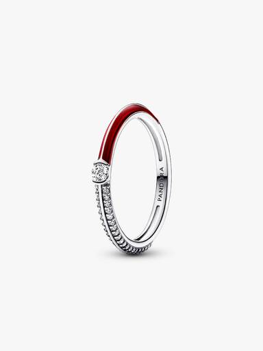 Anello Pietre Luminose & Smalto Rosso Pandora ME