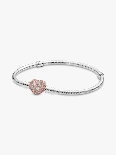 Bracciale Moments con Chiusura a Cuore Pavè
