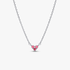 Collana Cuore con Tre Pietre Rosa Collana Cuore con Tre Pietre Rosa