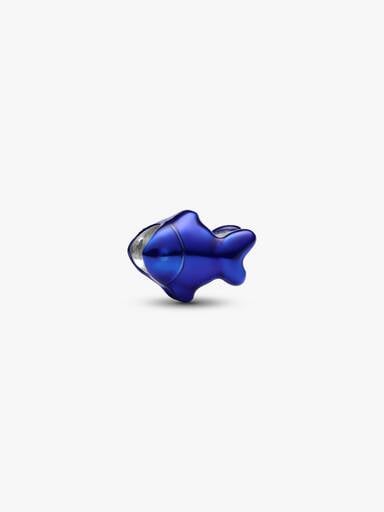 Mini Charm Pesce effetto metallico blu
