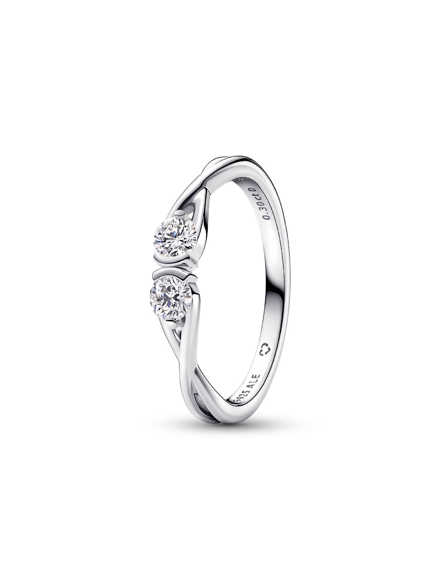 Anello Infinite con due diamanti creati in laboratorio | Argento Sterling  925 | Pandora IT
