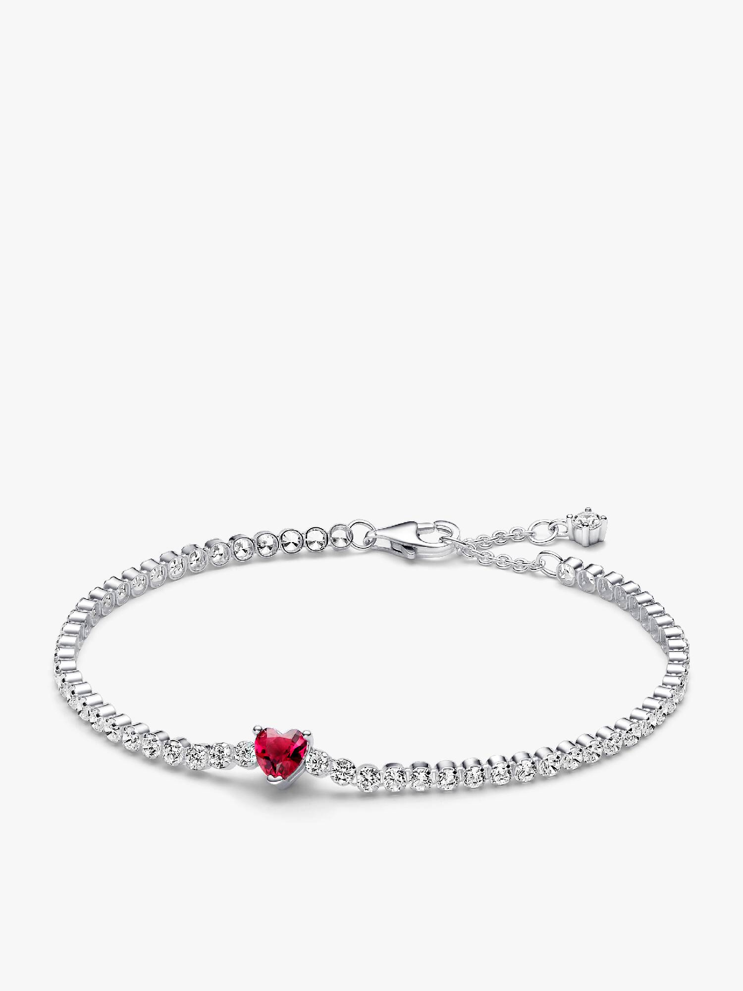 Bracciale Tennis con Cuore Rosso