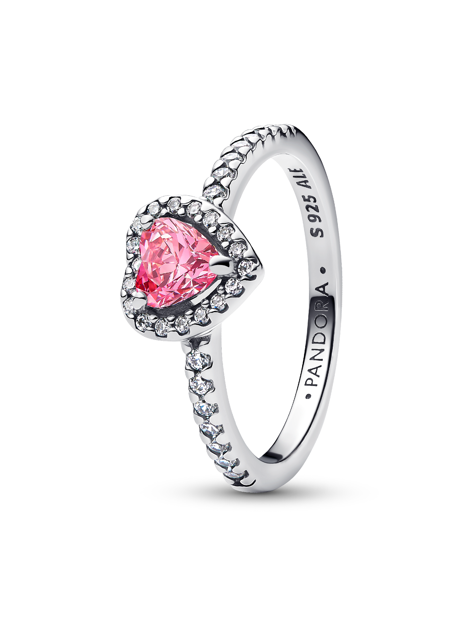 Anello Cuore in Rilievo Rosa