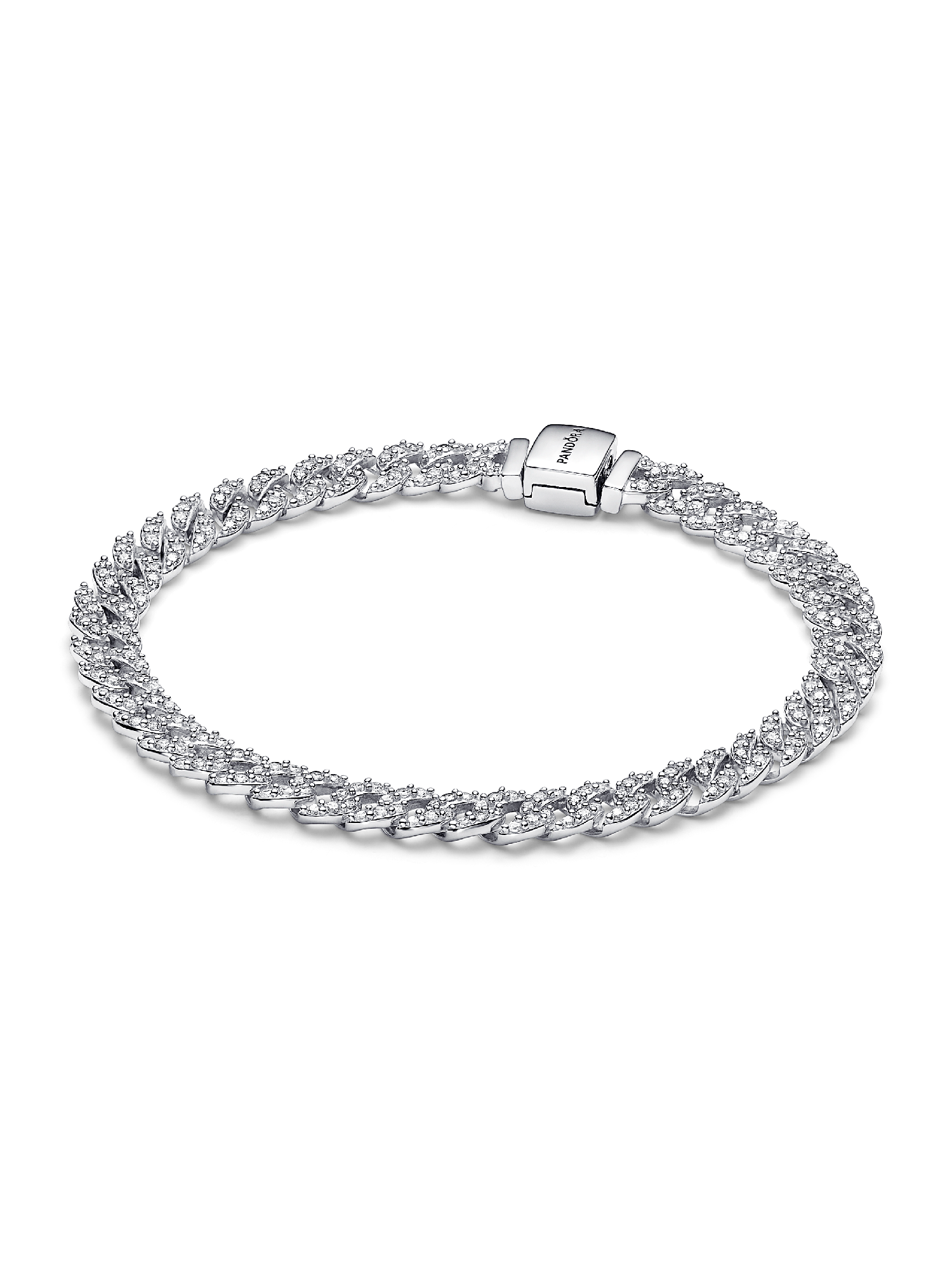 Bracciale Catena Maglia Cubana con Cuori | Braccialetto | Finura in Oro | Pandora