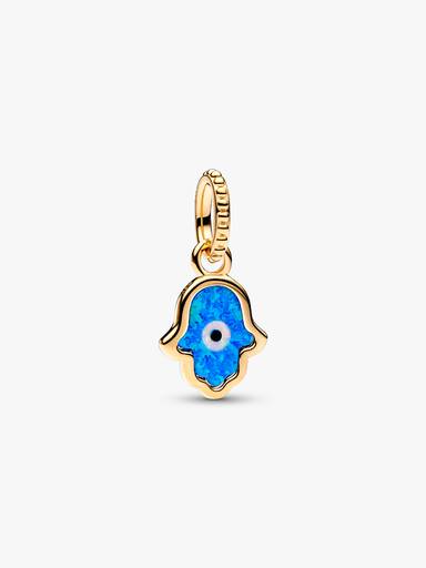 Charm Pendente Mano di Fatima Opale Blu