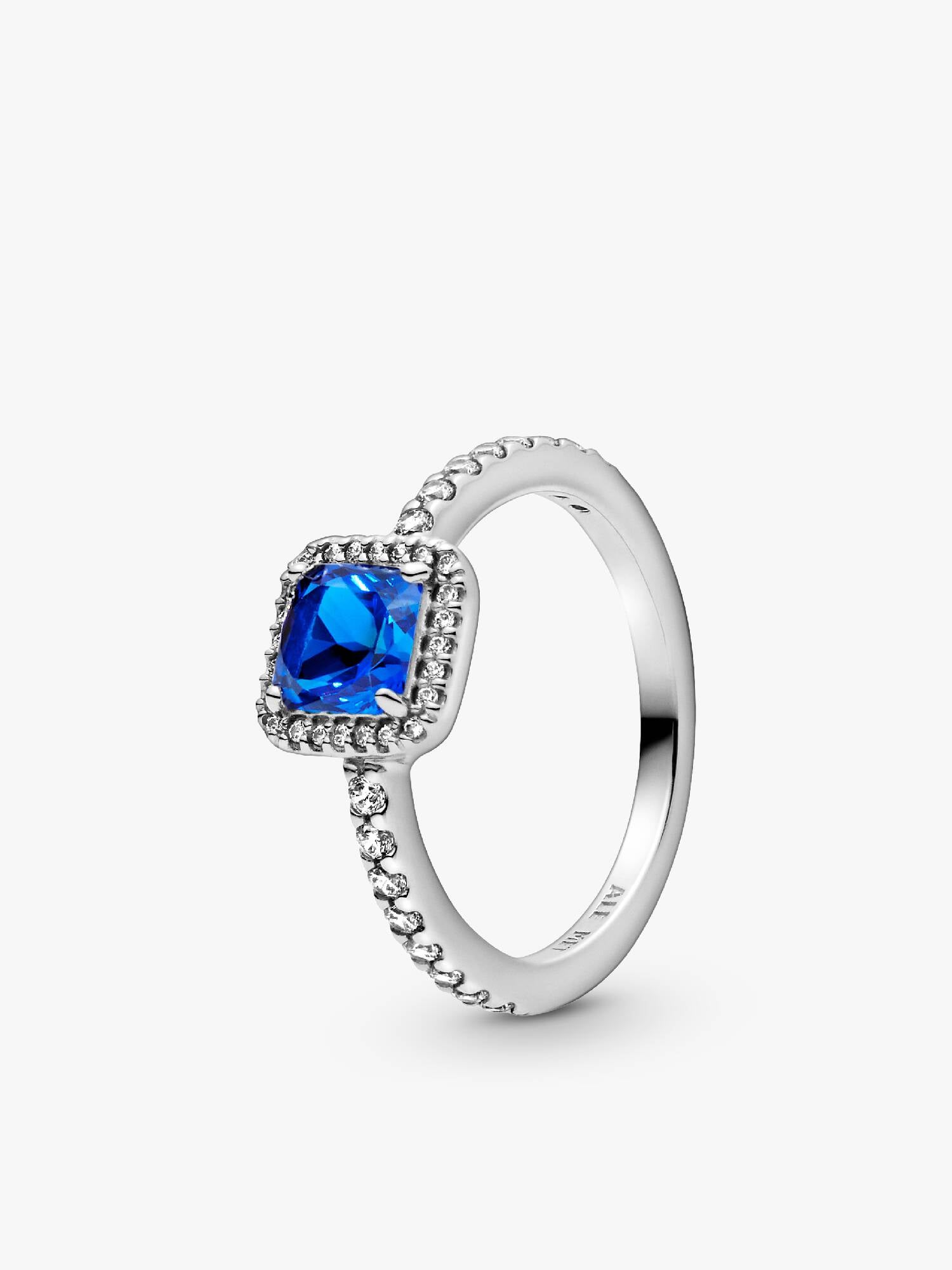 Anello Punto Luce Quadrato Blu