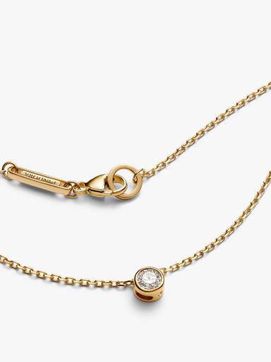 Collana Era Bezel in oro 14k con diamante creato in laboratorio