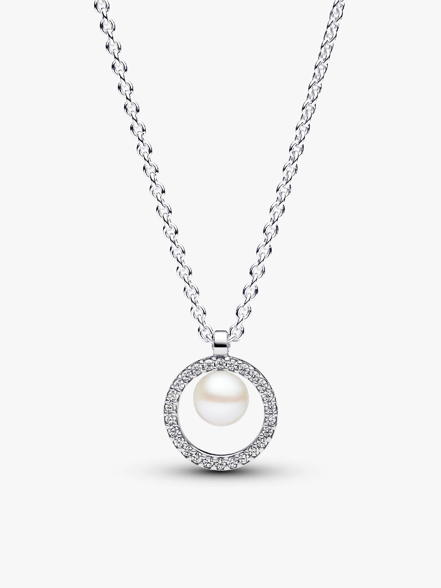 Collana con Perla d’Acqua Dolce Coltivata e Pavè