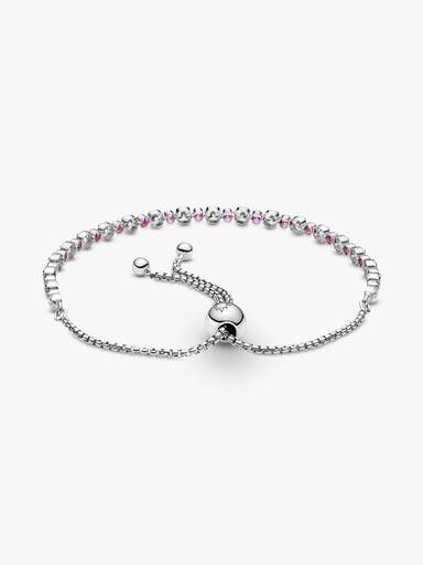 Bracciale Tennis Rosa con Chiusura Regolabile