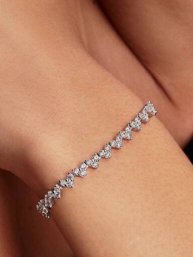 Aeora Bracciale Argento S925 Con 13 Ciondoli – Stelle, Cuori, Luna, Croce – Regalo Donna, Zirconi, Catena Regolabile