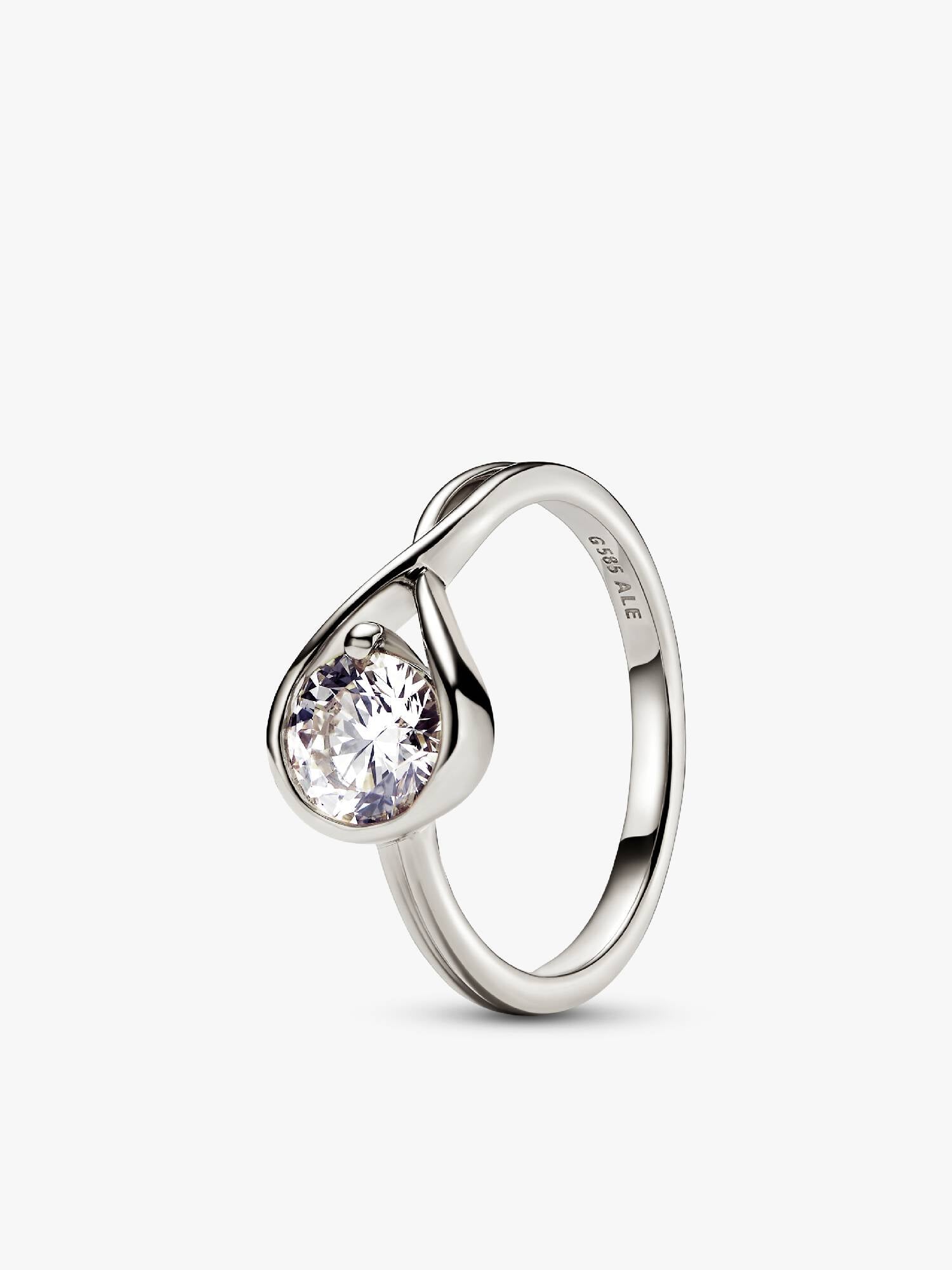 Anello Infinite in oro 14k con diamante creato in laboratorio