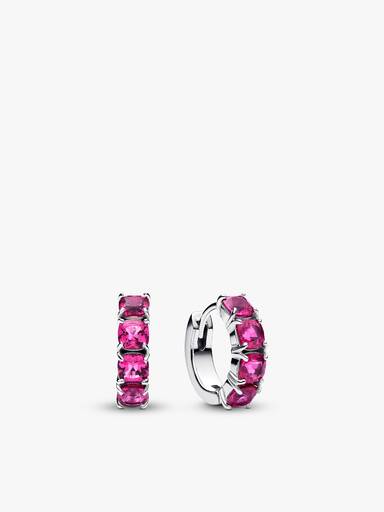 Set Bracciale e Orecchini Cristalli Rosa Scuro