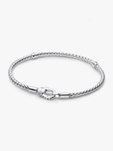 Bracciale Maglia Geometrica con Chiusura a Moschettone