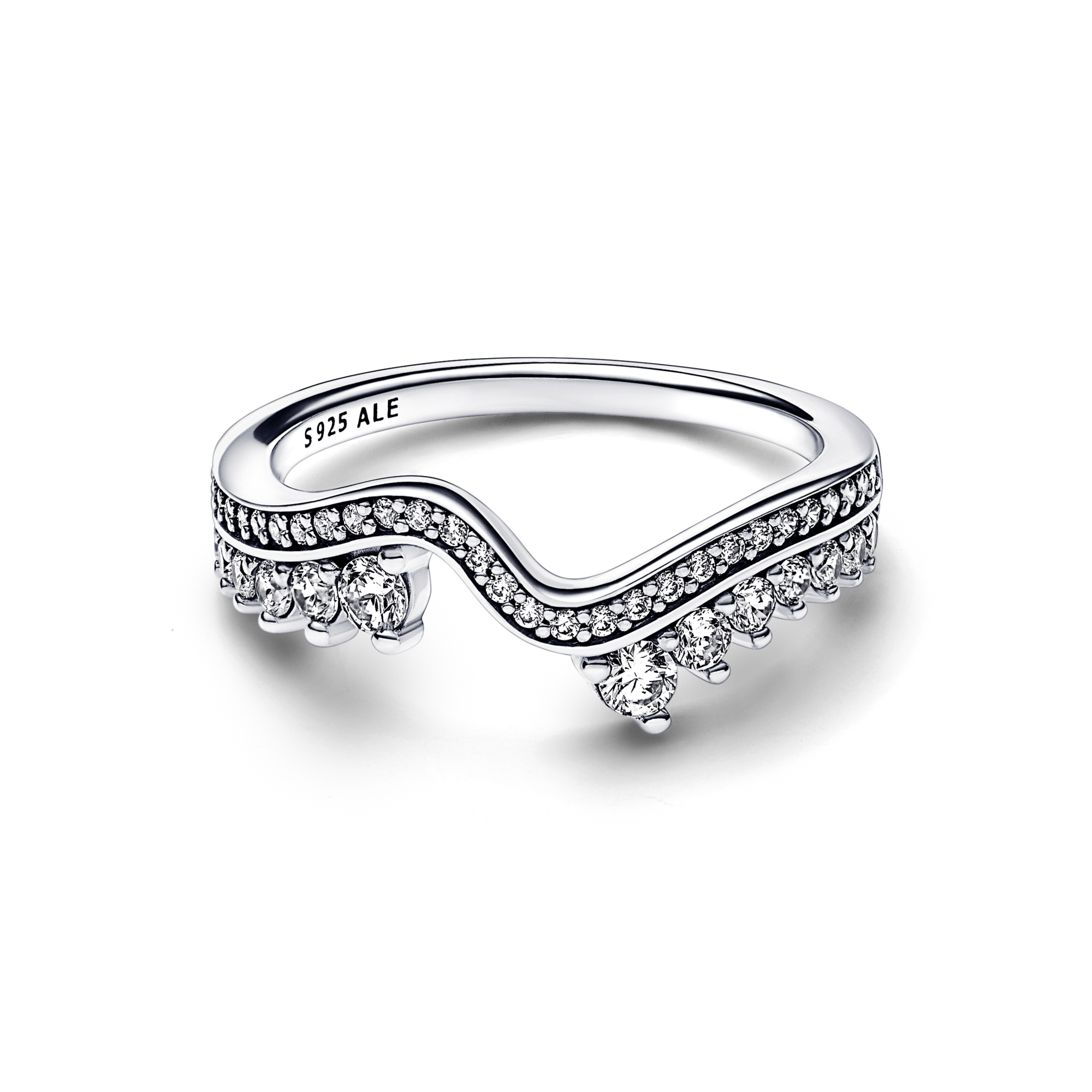 Pandora Anello Onda Asimmetrica Pietre Luminose