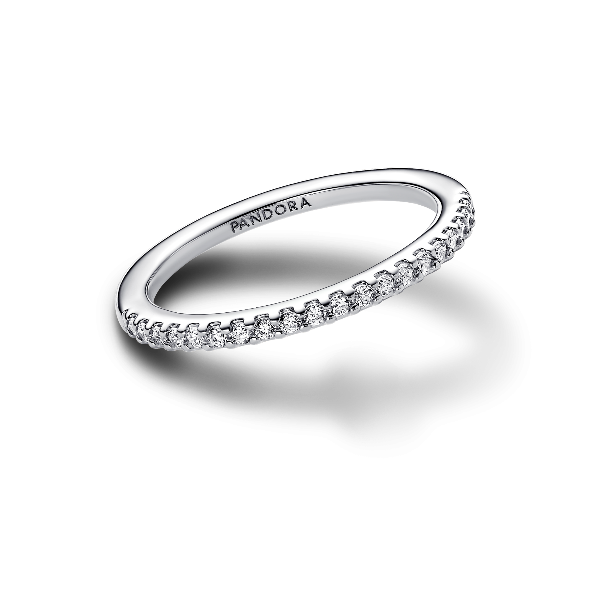Pandora Anello Pavè Fascia Sottile - Argento