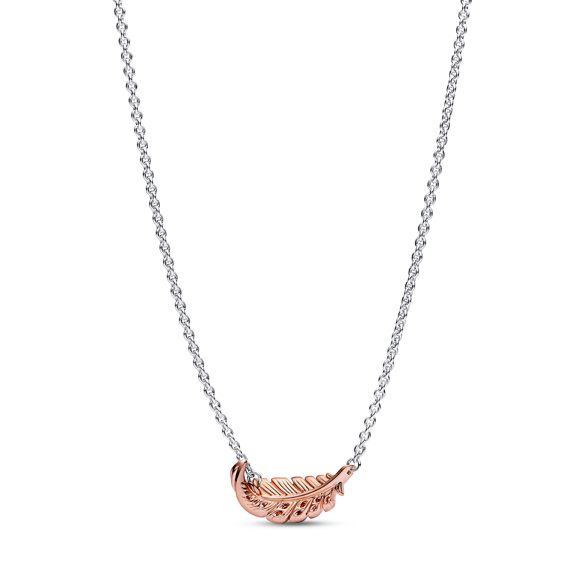 Pandora Collana Piuma con Pietre - Argento