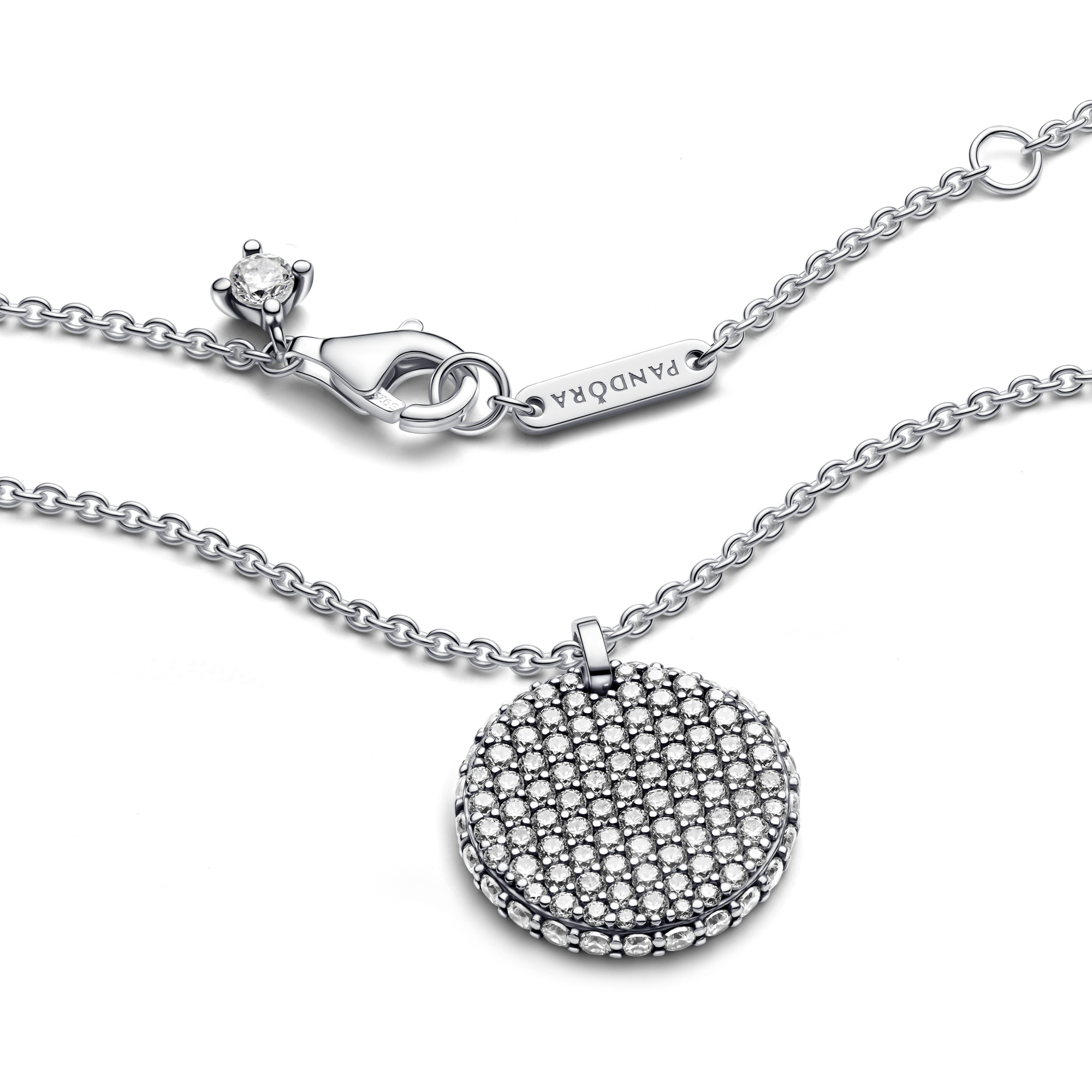 Pandora Collana con Medaglia Pavé - Argento