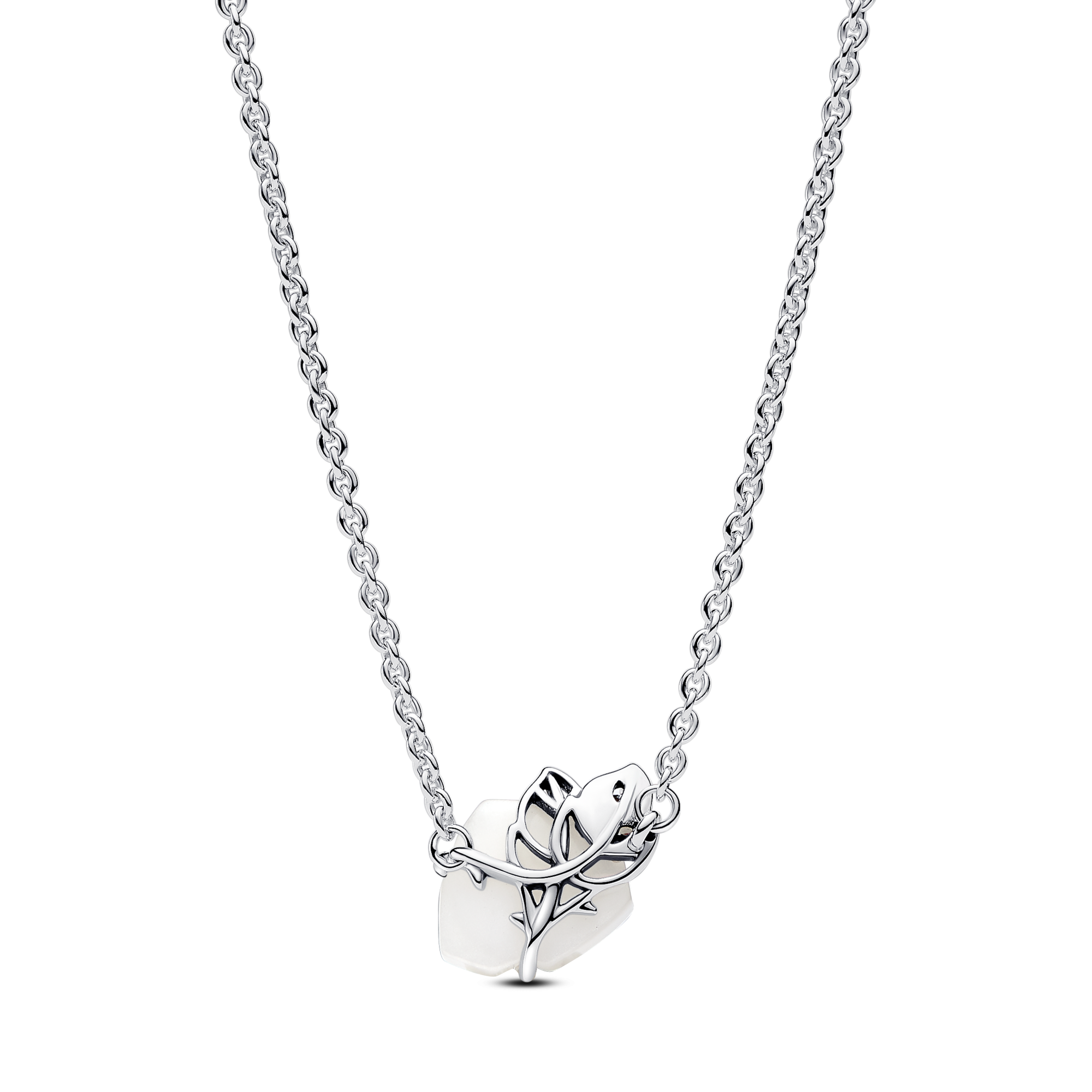 Pandora Collana Rosa Bianca - Argento Sterling 925...