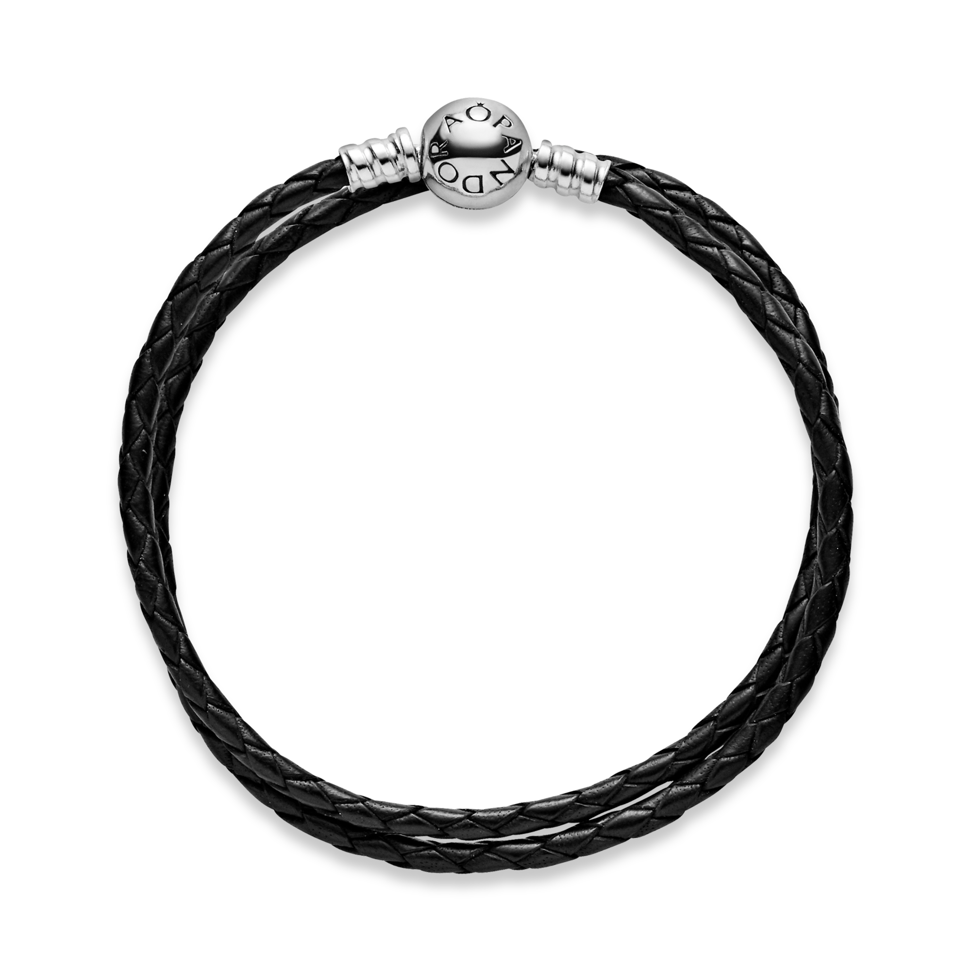 Pandora Bracciale in Pelle Nero Doppio - Pelle /