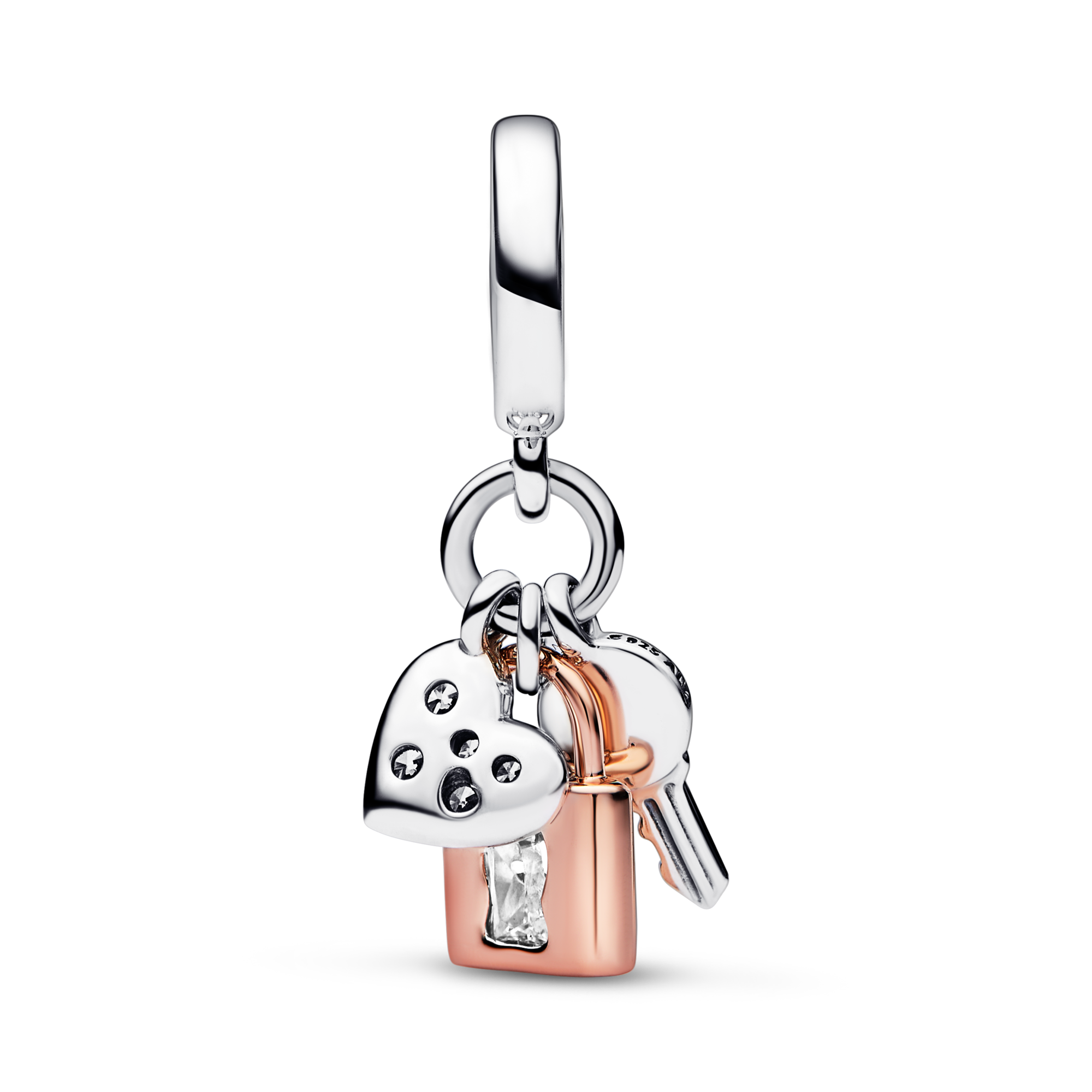 Pandora Charm Pendente Chiave, Lucchetto e Cuore
