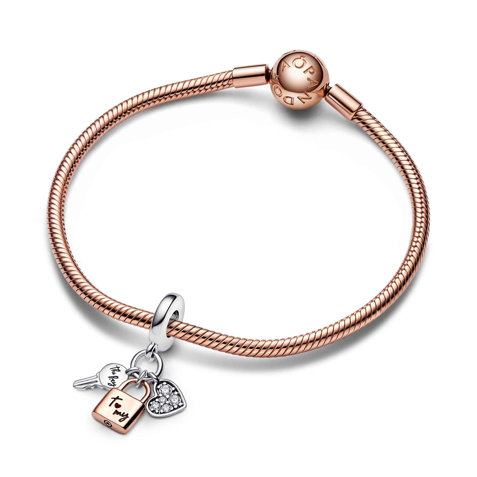 Pandora Charm Pendente Chiave, Lucchetto e Cuore