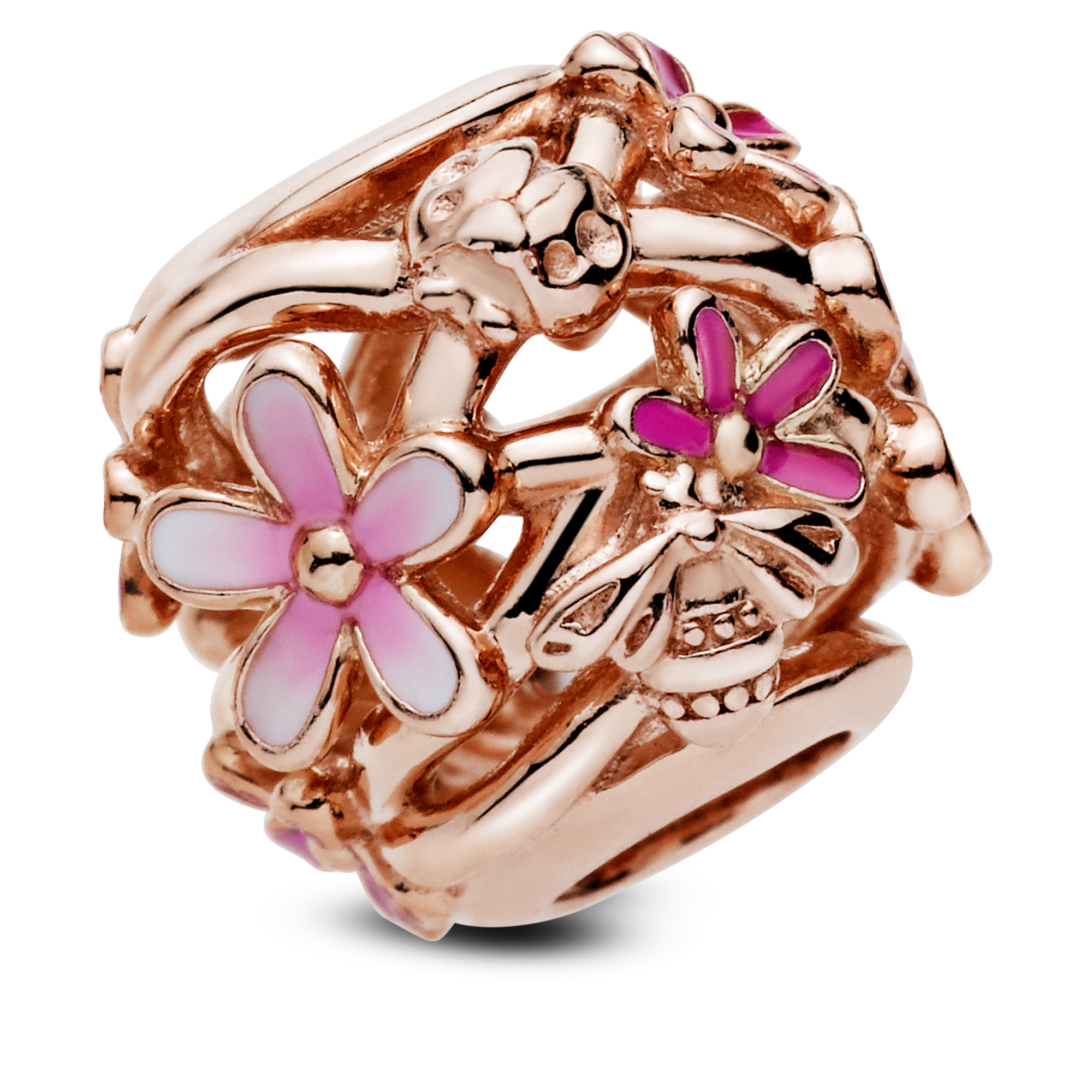 Pandora Charm Openwork Margherita Rosa - Smalto /